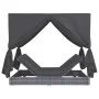 Tumbona cama con cortinas de ratán sintético gris de vidaXL, Camas para exteriores - Ref: Foro24-45647, Precio: 469,73 €, Des...