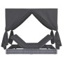 Tumbona cama con cortinas de ratán sintético gris de vidaXL, Camas para exteriores - Ref: Foro24-45647, Precio: 484,04 €, Des...