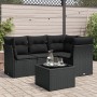 Set de muebles de jardín 5 pzas y cojines ratán sintético negro de , Conjuntos de jardín - Ref: Foro24-3217585, Precio: 328,9...