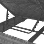 Tumbona cama con cortinas de ratán sintético gris de vidaXL, Camas para exteriores - Ref: Foro24-45647, Precio: 484,04 €, Des...
