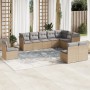 Juego de sofás jardín con cojines beige 10 pzas ratán sintético de , Conjuntos de jardín - Ref: Foro24-3249638, Precio: 646,1...
