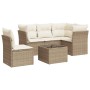 Juego de sofás jardín con cojines 6 pzas ratán sintético beige de , Conjuntos de jardín - Ref: Foro24-3217648, Precio: 400,41...