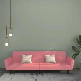 Sofá cama de 2 plazas terciopelo rosa de , Sofás - Ref: Foro24-375861, Precio: 253,48 €, Descuento: %