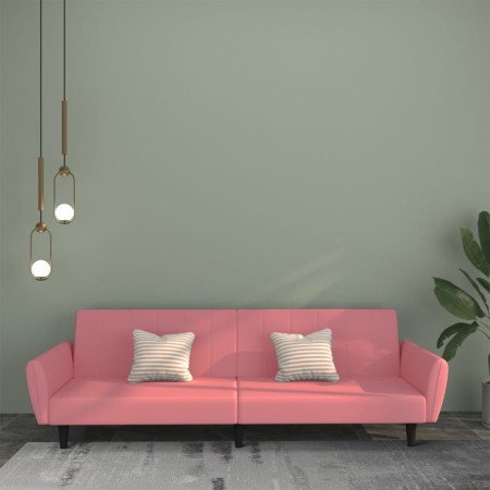 Sofá cama de 2 plazas terciopelo rosa de , Sofás - Ref: Foro24-375861, Precio: 257,98 €, Descuento: %