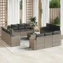 Set sofás de jardín con cojines 13 piezas ratán sintético gris de , Conjuntos de jardín - Ref: Foro24-3218770, Precio: 887,86...