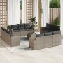 Set sofás de jardín con cojines 13 piezas ratán sintético gris de , Conjuntos de jardín - Ref: Foro24-3218770, Precio: 871,05...