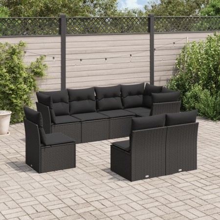 Set de sofás de jardín 8 piezas y cojines ratán sintético negro de , Conjuntos de jardín - Ref: Foro24-3249594, Precio: 512,0...
