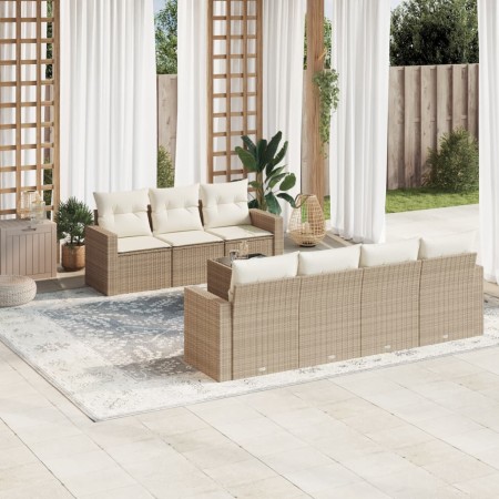 Juego de sofás de jardín con cojines beige 8 pzas ratán PE de , Conjuntos de jardín - Ref: Foro24-3218718, Precio: 530,29 €, ...