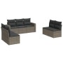 Set de sofás de jardín 7 piezas con cojines ratán PE gris de , Conjuntos de jardín - Ref: Foro24-3218820, Precio: 403,80 €, D...