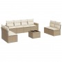 Set de sofás de jardín 9 pzas con cojines ratán sintético beige de , Conjuntos de jardín - Ref: Foro24-3218848, Precio: 539,4...