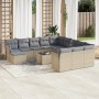 Set sofás de jardín con cojines 13 pzas ratán sintético beige de , Conjuntos de jardín - Ref: Foro24-3250478, Precio: 851,45 ...