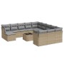 Set sofás de jardín con cojines 13 pzas ratán sintético beige de , Conjuntos de jardín - Ref: Foro24-3250478, Precio: 851,45 ...