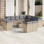 Set sofás de jardín 14 pzas con cojines ratán sintético beige de , Conjuntos de jardín - Ref: Foro24-3218559, Precio: 917,85 ...