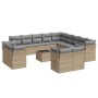 Set sofás de jardín 14 pzas con cojines ratán sintético beige de , Conjuntos de jardín - Ref: Foro24-3218559, Precio: 917,85 ...