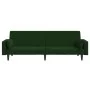 2-seater sofa bed with two dark green velvet pillows by , Sofas - Ref: Foro24-375849, Price: 271,87 €, Discount: %