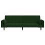 Sofá cama de 2 plazas con dos almohadas terciopelo verde oscuro de , Sofás - Ref: Foro24-375849, Precio: 277,55 €, Descuento: %