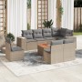 Set de sofás de jardín 9 pzas con cojines ratán sintético beige de , Conjuntos de jardín - Ref: Foro24-3225485, Precio: 548,4...