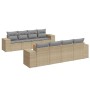 Set de sofás de jardín 9 pzas con cojines ratán sintético beige de , Conjuntos de jardín - Ref: Foro24-3257697, Precio: 617,3...