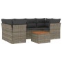 Set de sofás de jardín 7 piezas con cojines ratán PE gris de , Conjuntos de jardín - Ref: Foro24-3223498, Precio: 406,71 €, D...