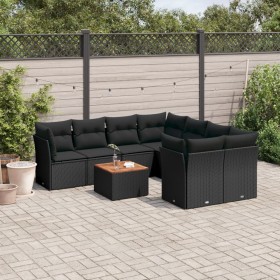 Set de sofás de jardín 8 piezas y cojines ratán sintético negro de , Conjuntos de jardín - Ref: Foro24-3223528, Precio: 555,8...