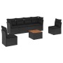 Set de comedor de jardín 7 pzas y cojines ratán sintético negro de , Conjuntos de jardín - Ref: Foro24-3223549, Precio: 409,8...