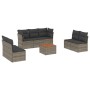 Set de sofás de jardín 8 pzas y cojines ratán sintético gris de , Conjuntos de jardín - Ref: Foro24-3223568, Precio: 435,13 €...