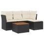 Set de muebles de jardín 5 pzas y cojines ratán sintético negro de , Conjuntos de jardín - Ref: Foro24-3223606, Precio: 258,6...