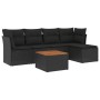 Set de sofás de jardín 6 piezas y cojines ratán sintético negro de , Conjuntos de jardín - Ref: Foro24-3223612, Precio: 332,4...