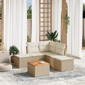 Juego de sofás jardín con cojines 6 pzas ratán sintético beige de , Conjuntos de jardín - Ref: Foro24-3223671, Precio: 325,28...