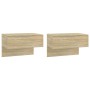 Mesita de noche de pared 2 uds color roble Sonoma de vidaXL, Mesitas de noche - Ref: Foro24-810942, Precio: 52,57 €, Descuent...