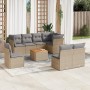 Set de sofás de jardín 9 pzas con cojines ratán sintético beige de , Conjuntos de jardín - Ref: Foro24-3223686, Precio: 513,9...