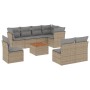 Set de sofás de jardín 9 pzas con cojines ratán sintético beige de , Conjuntos de jardín - Ref: Foro24-3223686, Precio: 513,9...