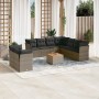 Set de sofás de jardín 10 pzas con cojines ratán sintético gris de , Conjuntos de jardín - Ref: Foro24-3223715, Precio: 594,0...