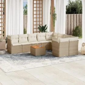 Juego de sofás jardín con cojines beige 10 pzas ratán sintético de , Conjuntos de jardín - Ref: Foro24-3223818, Precio: 656,4...