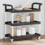 Carrito de 3 niveles aluminio negro 77x34x72 cm de , Carros de cocina y comedor - Ref: Foro24-30322, Precio: 57,63 €, Descuen...