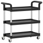 Carrito de 3 niveles aluminio negro 77x34x72 cm de , Carros de cocina y comedor - Ref: Foro24-30322, Precio: 57,63 €, Descuen...