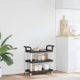 Carrito de 3 niveles aluminio negro 77x34x72 cm de , Carros de cocina y comedor - Ref: Foro24-30322, Precio: 57,63 €, Descuen...