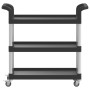 Carrito de 3 niveles aluminio negro 77x34x72 cm de , Carros de cocina y comedor - Ref: Foro24-30322, Precio: 57,63 €, Descuen...