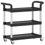 Carrito de 3 niveles aluminio negro 77x34x72 cm de , Carros de cocina y comedor - Ref: Foro24-30322, Precio: 57,63 €, Descuen...
