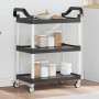 Carrito de 3 niveles aluminio negro 81x41x92 cm de , Carros de cocina y comedor - Ref: Foro24-30320, Precio: 84,80 €, Descuen...
