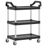 Carrito de 3 niveles aluminio negro 81x41x92 cm de , Carros de cocina y comedor - Ref: Foro24-30320, Precio: 70,60 €, Descuen...