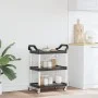Carrito de 3 niveles aluminio negro 81x41x92 cm de , Carros de cocina y comedor - Ref: Foro24-30320, Precio: 70,60 €, Descuen...