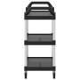 Carrito de 3 niveles aluminio negro 81x41x92 cm de , Carros de cocina y comedor - Ref: Foro24-30320, Precio: 84,80 €, Descuen...