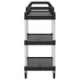 Carrito de 3 niveles aluminio negro 81x41x92 cm de , Carros de cocina y comedor - Ref: Foro24-30320, Precio: 70,60 €, Descuen...