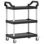 Carrito de 3 niveles aluminio negro 81x41x92 cm de , Carros de cocina y comedor - Ref: Foro24-30320, Precio: 84,80 €, Descuen...