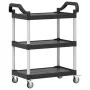 Carrito de 3 niveles aluminio negro 81x41x92 cm de , Carros de cocina y comedor - Ref: Foro24-30320, Precio: 70,60 €, Descuen...