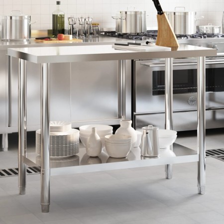 Mesa de trabajo de cocina acero inoxidable 110x55x85 cm de , Restauración - Ref: Foro24-376455, Precio: 149,75 €, Descuento: %