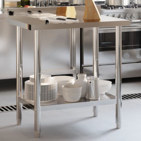 Mesa trabajo cocina y salpicadero acero inoxidable 82,5x55x93cm de , Restauración - Ref: Foro24-376457, Precio: 134,02 €, Des...
