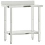 Mesa trabajo cocina y salpicadero acero inoxidable 82,5x55x93cm de , Restauración - Ref: Foro24-376457, Precio: 134,02 €, Des...