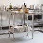 Mesa trabajo cocina y salpicadero acero inoxidable 82,5x55x93cm de , Restauración - Ref: Foro24-376457, Precio: 134,02 €, Des...